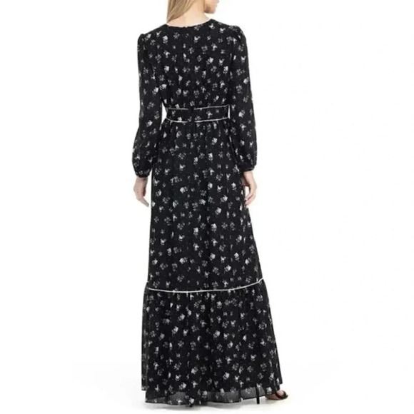 Gal Meets Glam Ariana Floral Long  Sleeve Chiffon Maxi Dress Sz 2 NWT - Picture 4 of 11